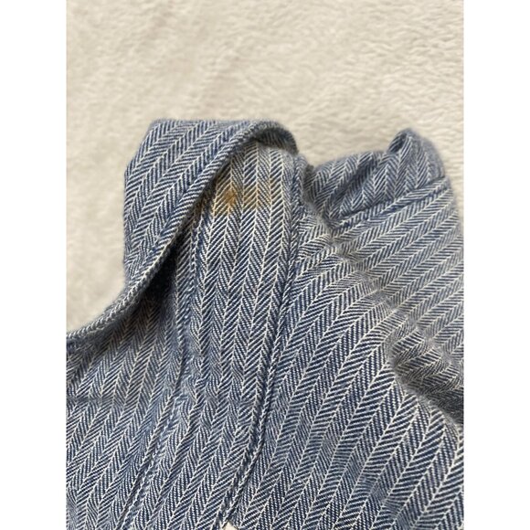 Vans Men's Selvedge Shirt XL Herringbone Button-Up Long-Sleeve Blue - Picture 8 of 12